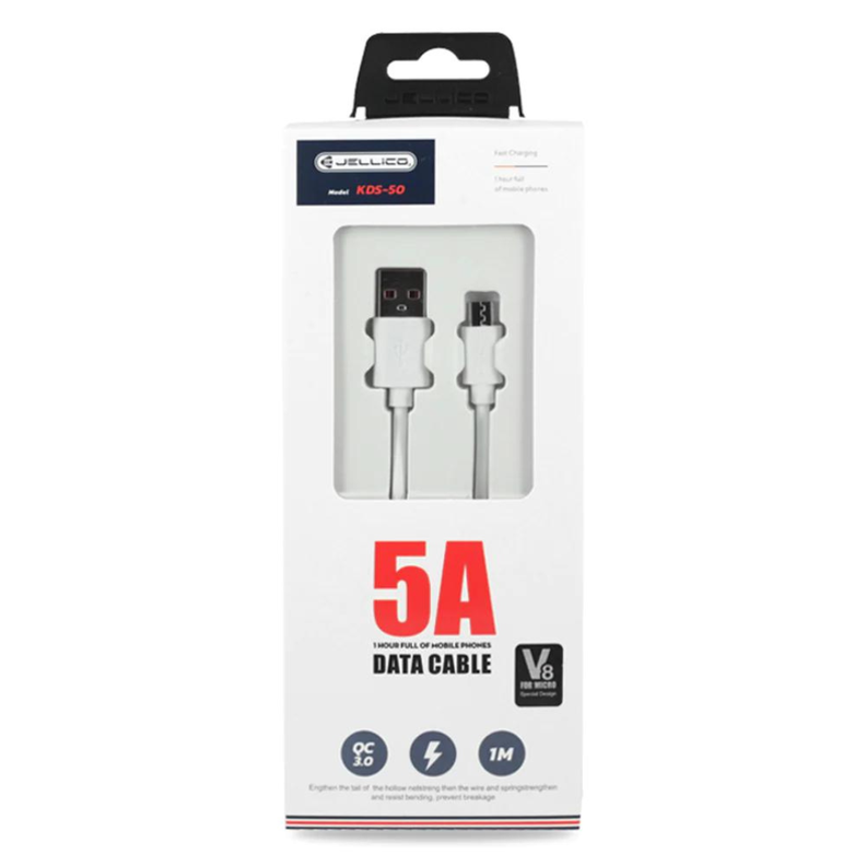 Cable KDS-50 5A Micro USB Blanco 1mt-1