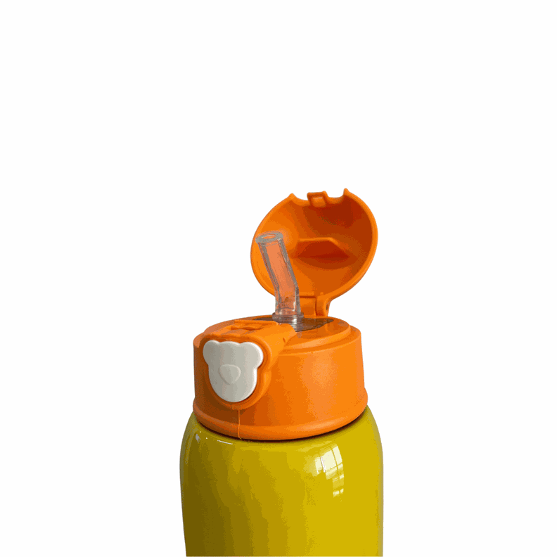 Termo Amarillo Con Funda Colgante Agua Fria y Caliente 450ml-3