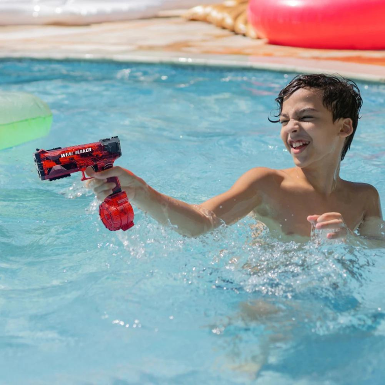 Pistola de Agua Recargable de Alta Capacidad para Niños Roja y Azul-2