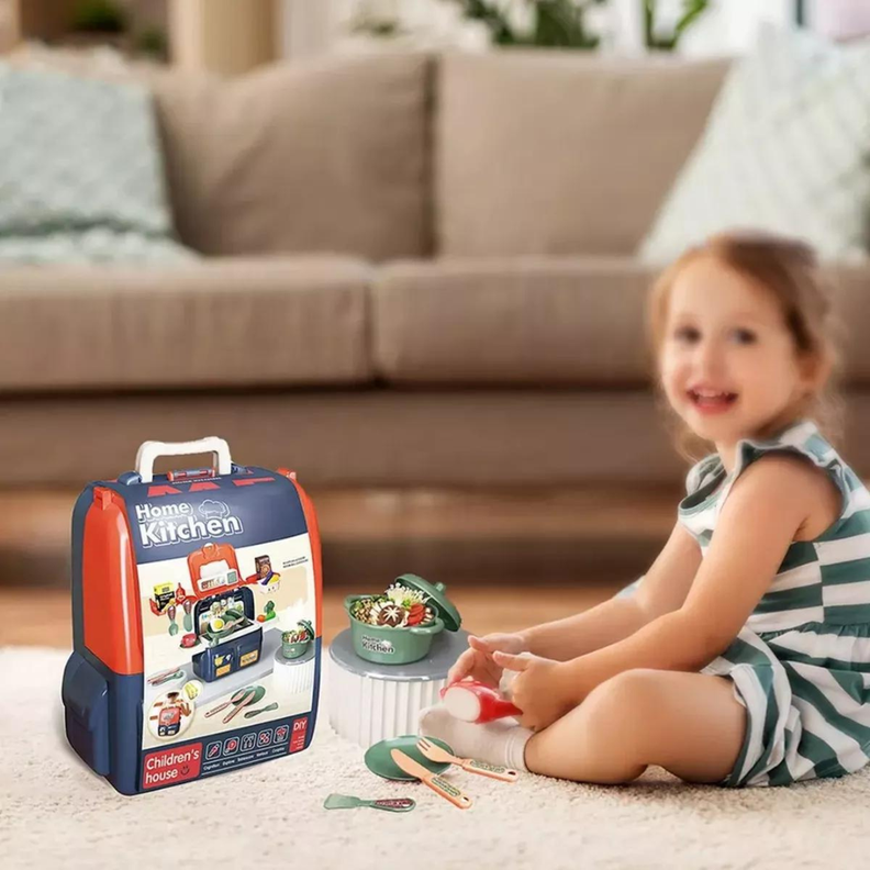 Set Maleta Cocina De Juguete 42 Pcs Azul-1