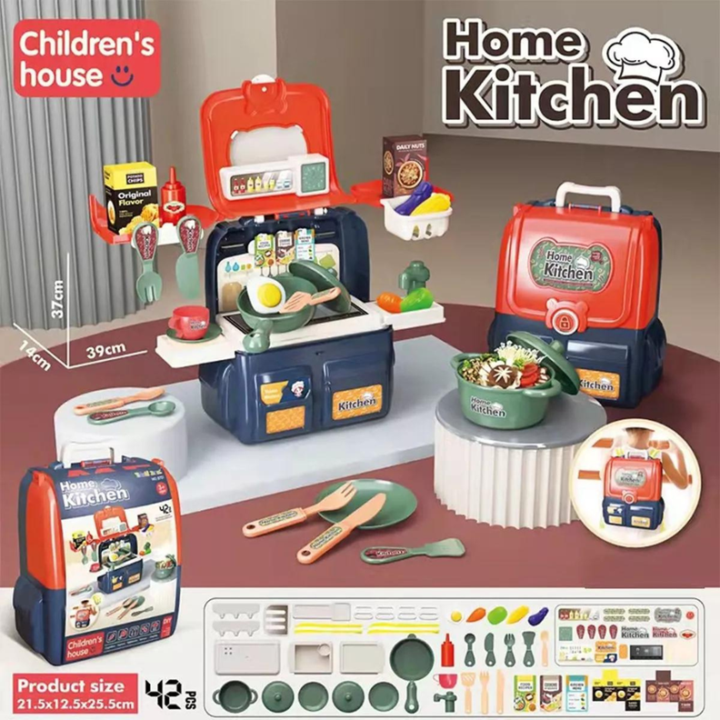 Set Maleta Cocina De Juguete 42 Pcs Azul-3