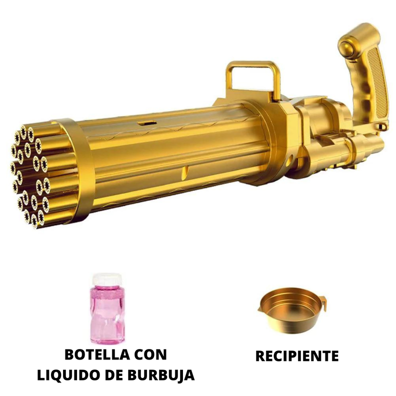 Pistola Grande De Juguete Lanza Burbujas 21 Agujeros -2