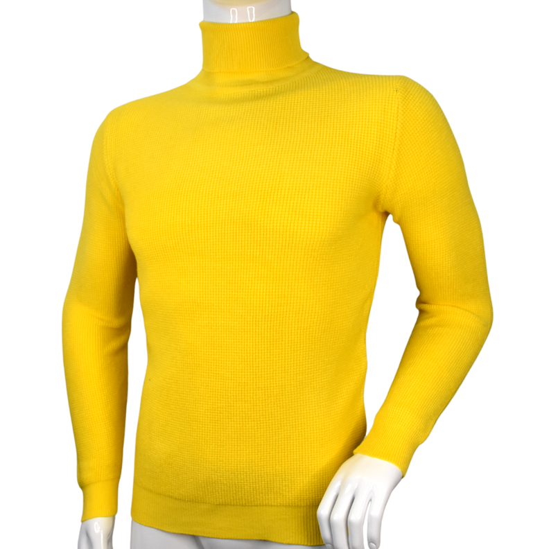 Sweater Hombre Elasticado Cuello Alto Beatle Amarillo-0