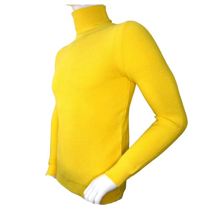 Sweater Hombre Elasticado Cuello Alto Beatle Amarillo-6
