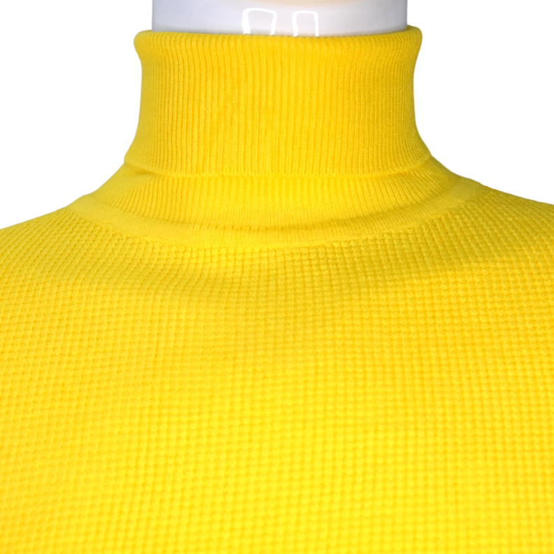 Sweater Hombre Elasticado Cuello Alto Beatle Amarillo-2