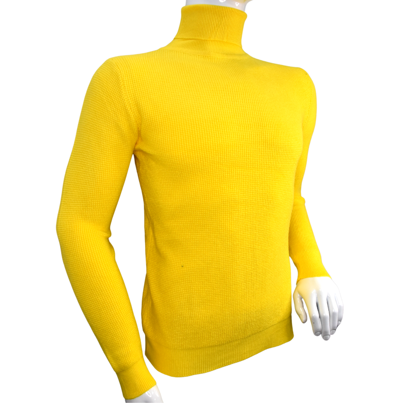 Sweater Hombre Elasticado Cuello Alto Beatle Amarillo-5