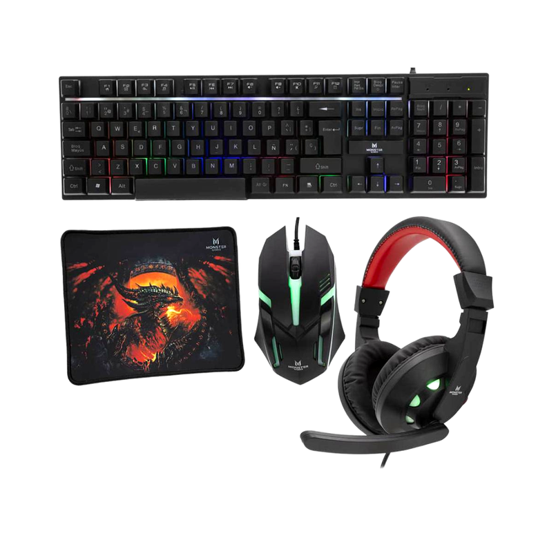 Kit Gamer Monster 4 en 1 Insertion RGB-0
