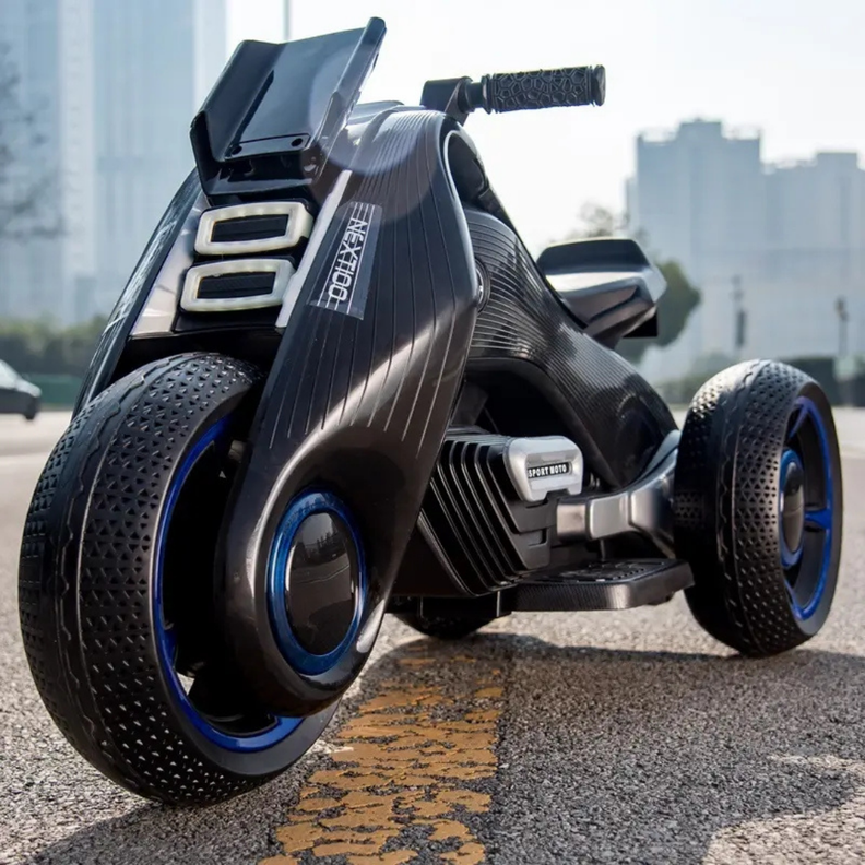 Motocicleta Negra Eléctrica de 3 Ruedas Doble Driv-4