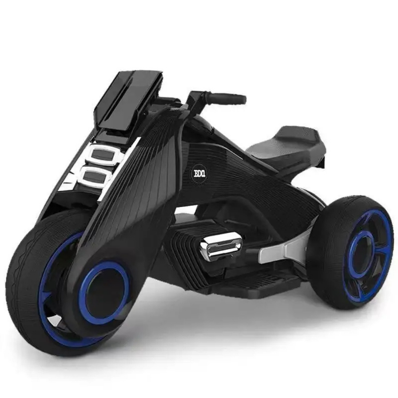 Motocicleta Negra Eléctrica de 3 Ruedas Doble Driv-2