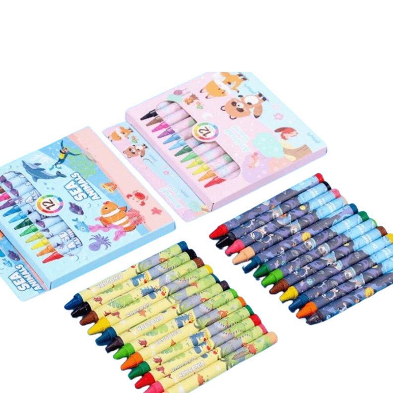 Crayolas Set 12 Piezas Para Dibujar Niños Escolares-3
