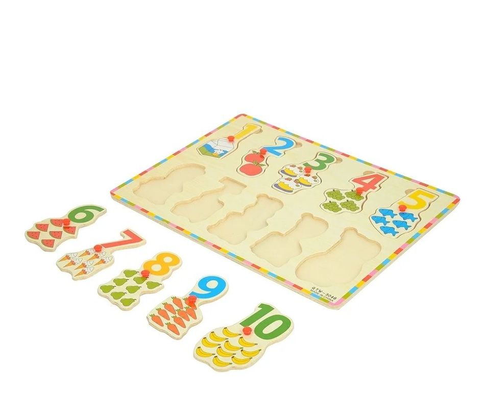 Rompecabezas Puzzle didactico para aprender a sumar x10 pcsen madera