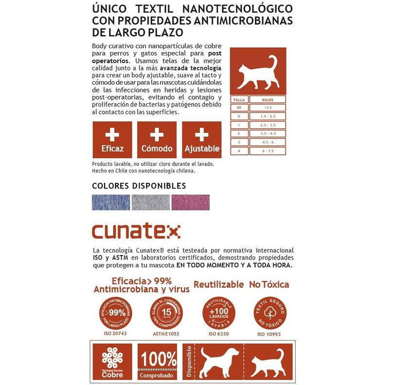 Body de cobre para gatos medianos y grandes-2