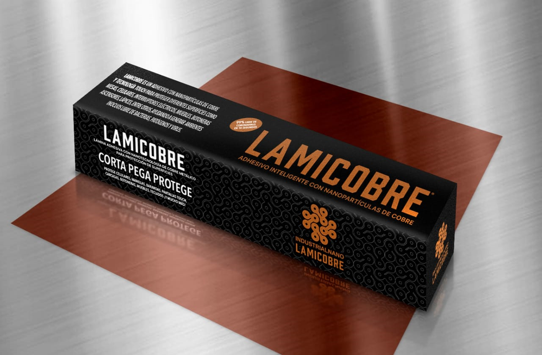 Láminas adhesiva con nanopartículas de cobre 5 mts diseño Cobre Metálico-0