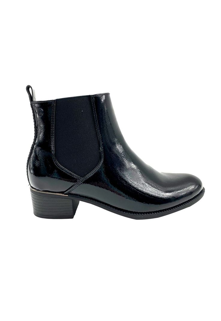 Botin Mujer Massi Charol Negro Via Rosmini-0