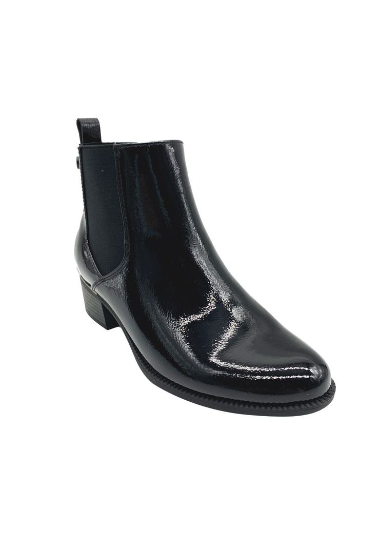 Botin Mujer Massi Charol Negro Via Rosmini-1
