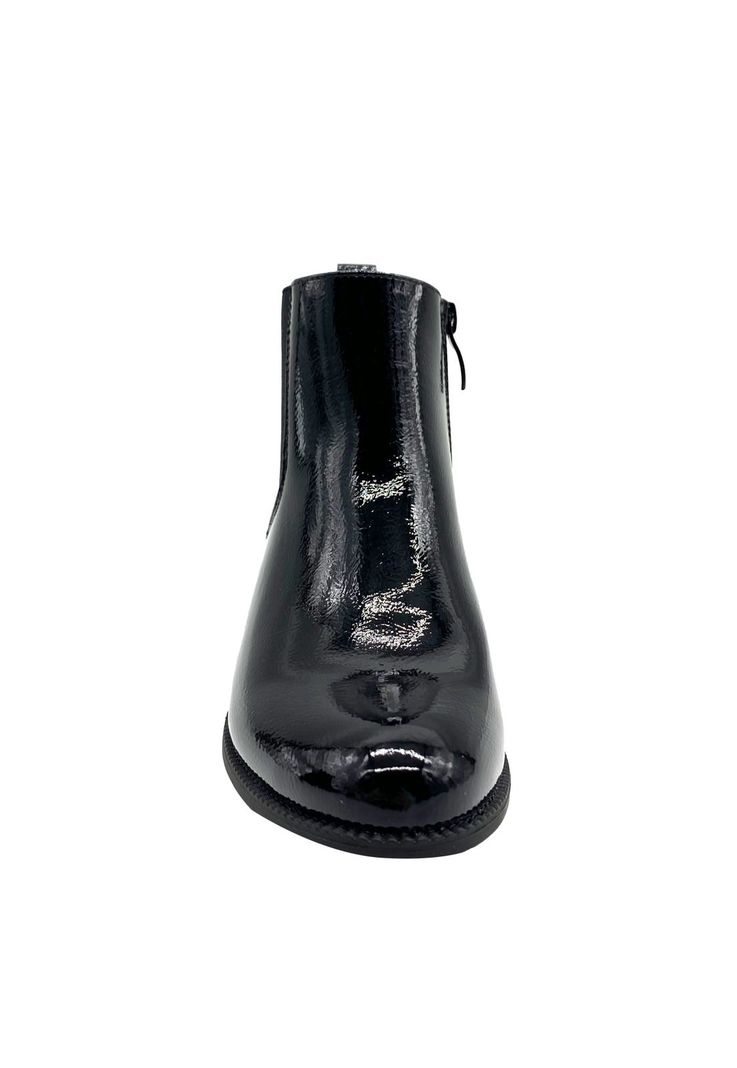 Botin Mujer Massi Charol Negro Via Rosmini-2