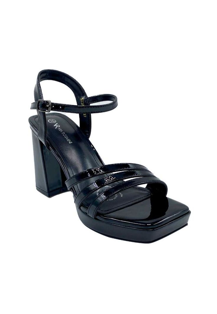 Sandalia Mujer Negro Firen Via Rosmini-1