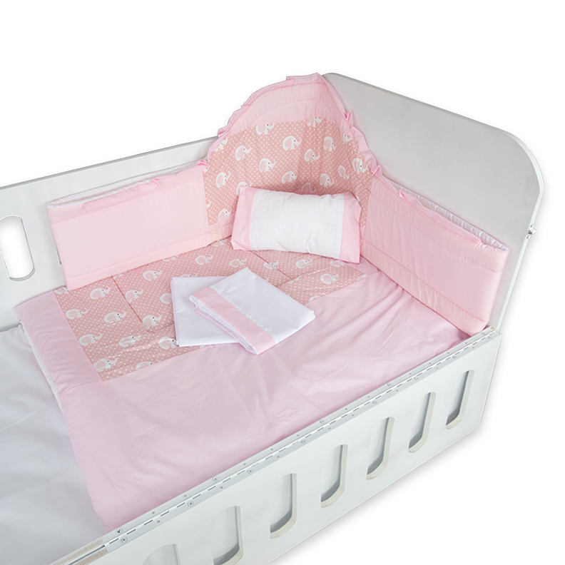 Plumón de cuna con set textil Rosado-0
