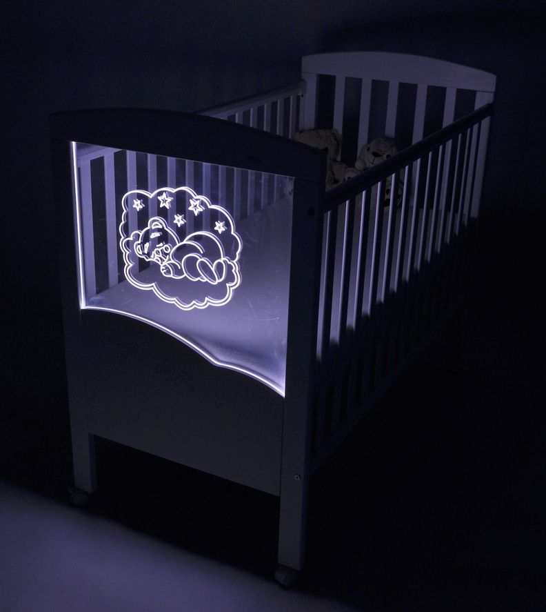 Cuna BEAR ASLEEP LED Lateral Ajustable (120 x 60)-2