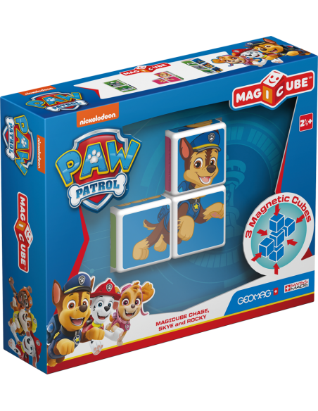 Cubos Magnéticos Paw Patrol-Chase-Skye-Rocky 3 U-0