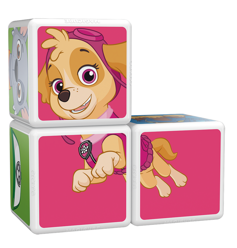 Cubos Magnéticos Paw Patrol-Chase-Skye-Rocky 3 U-1