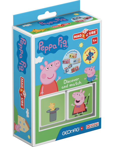 Cubos Magnéticos Peppa Pig-Descubre y Combina 2 U-0