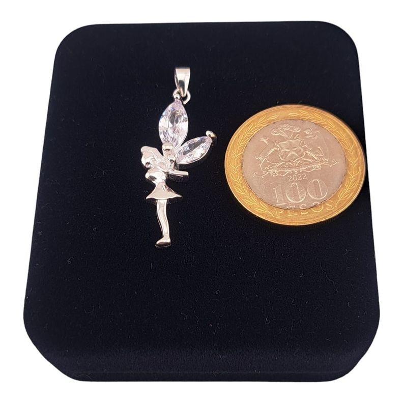 CADENA CON COLGANTE HADA EN PLATA ITALIANA 925-1