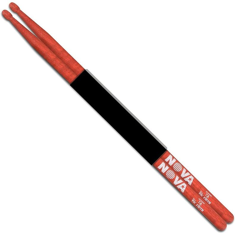 Baqueta Vic Firth 7A Nova Punta de Madera Rojas-0