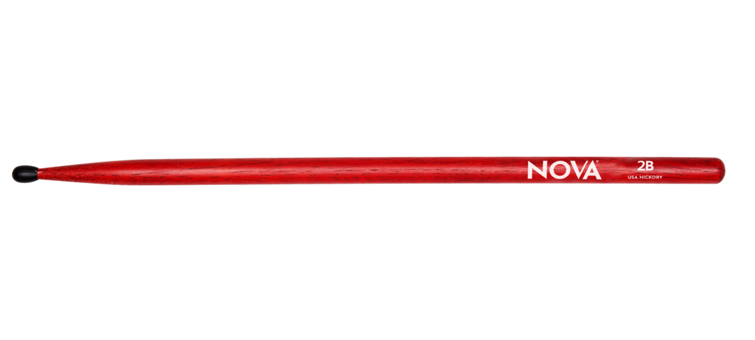 Baquetas Vic Firth 2B NOVA Red Punta de Nylon Rojo