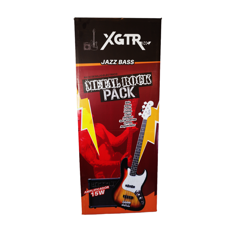 Pack Bajo Eléctrico Jazz Natural JB100 NT, Amp 15w XGTR-1