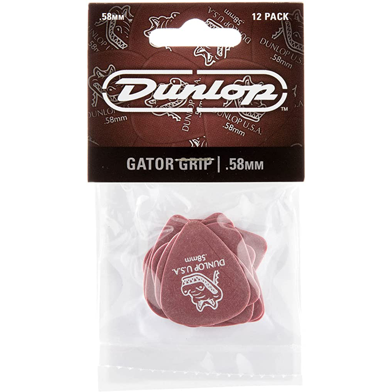 Set Uñetas Dunlop Gator Grip Rojas 0.58mm Dunl417P.58-3