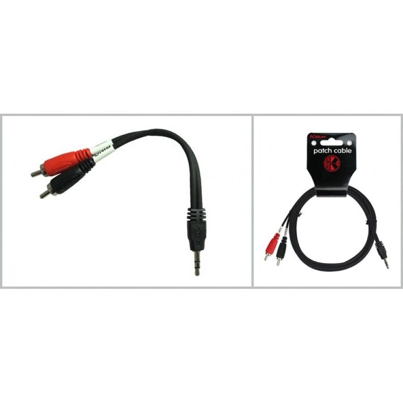Cable Y Miniplug-2Rca 1.5M Ye-364-1.5M Kirlin Negro