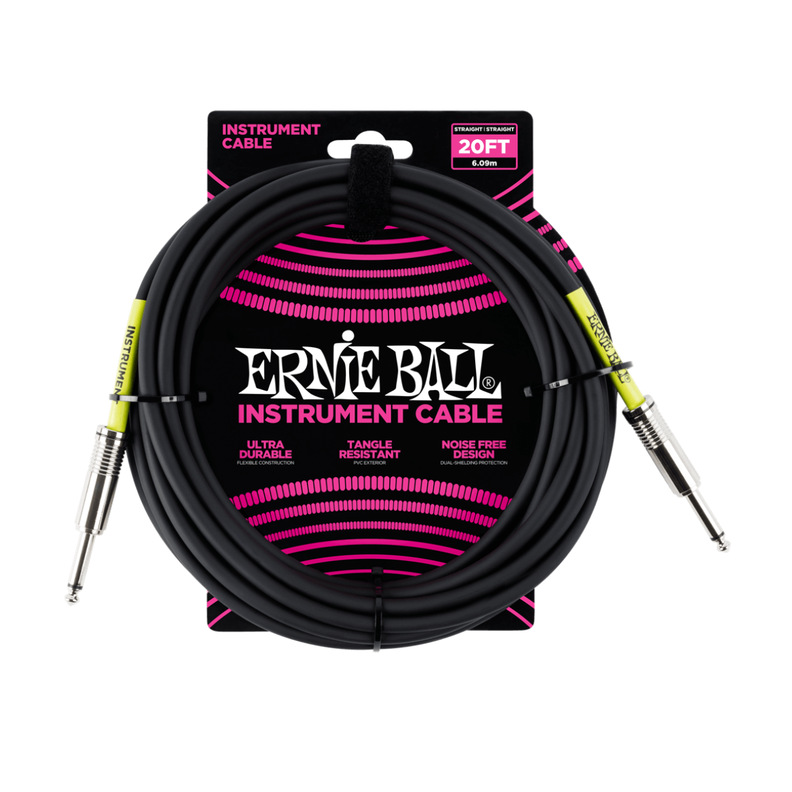 Cable de Instrumento Plug de 6 Metros Ernie Ball 6046 Negro