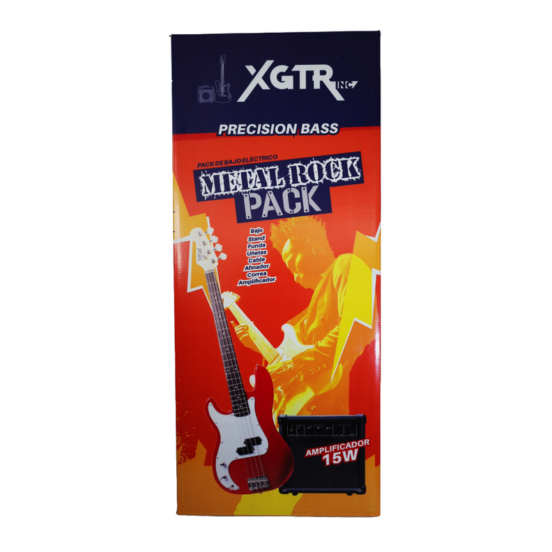 Pack Bajo Eléctrico Precission Red PB100 RD, Amp 15w XGTR-1