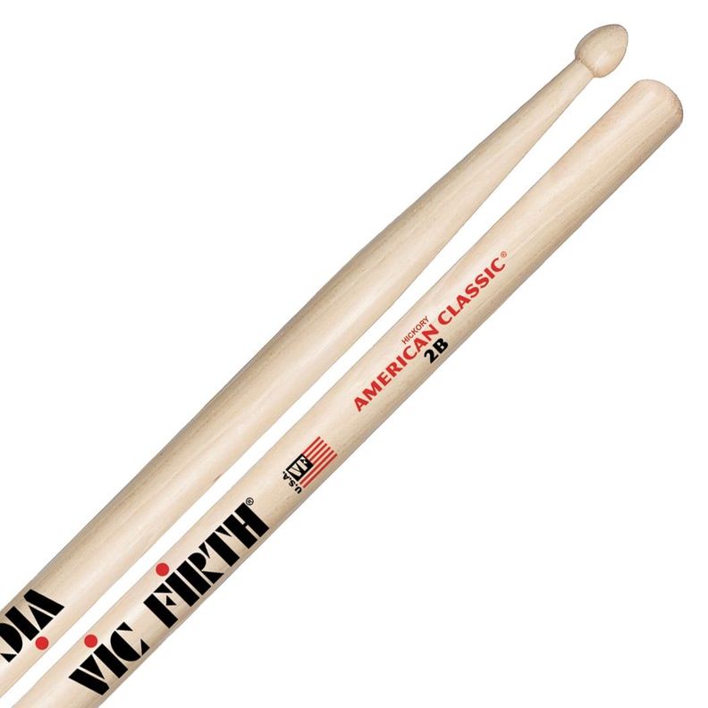 Baquetas Vic Firth 2B American Classic Punta de Madera-2