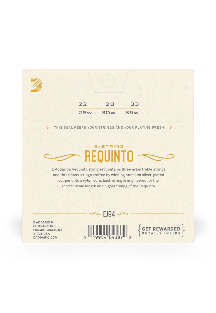 Set de cuerdas Guitarra Acústica Requinto EJ94 Daddario-3