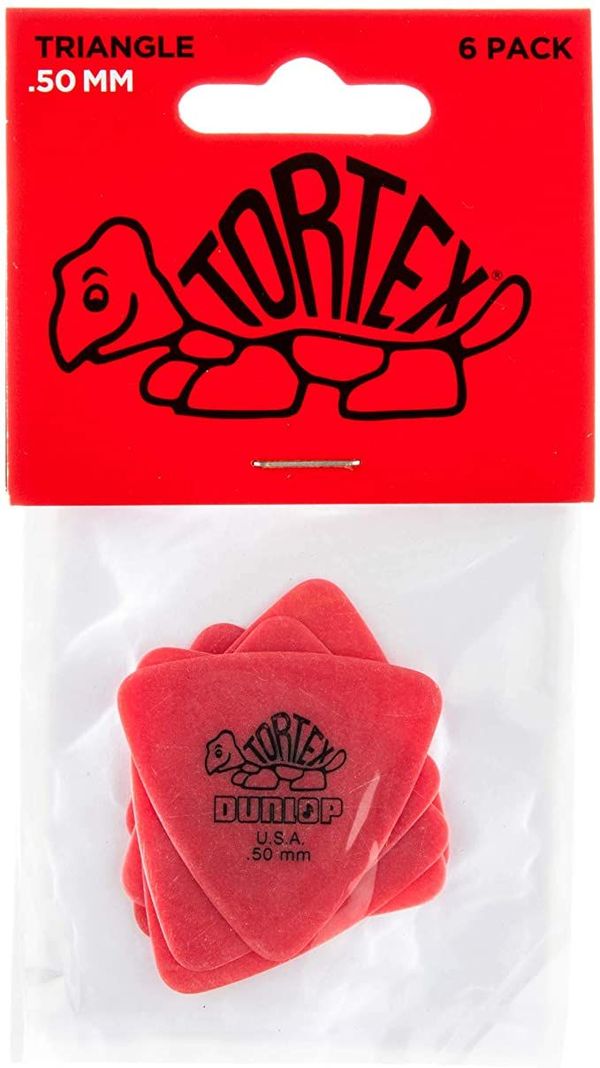 Uñetas Dunlop 431 TORTEX TRIANGLE rojas 0.50 mm Pack 6un-2