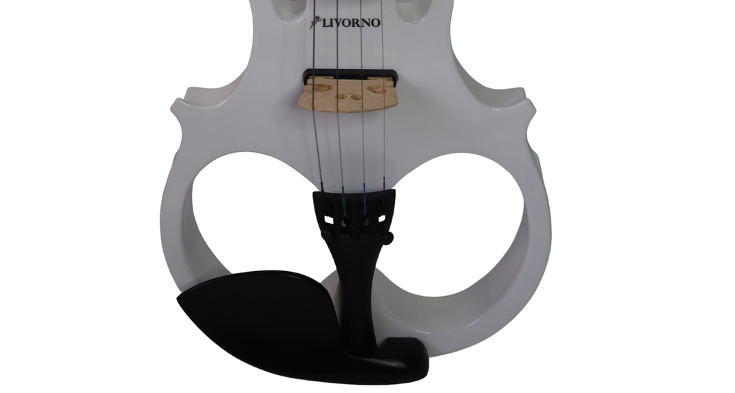 Violín Eléctrico Livorno 4/4 Blanco LIV-E-40WH-2