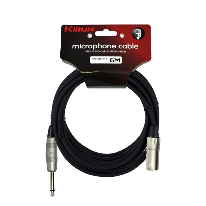 Cable Microfono Kirlin Xlr (M)- Plug 6M Mpc-281Pn-6 Negro