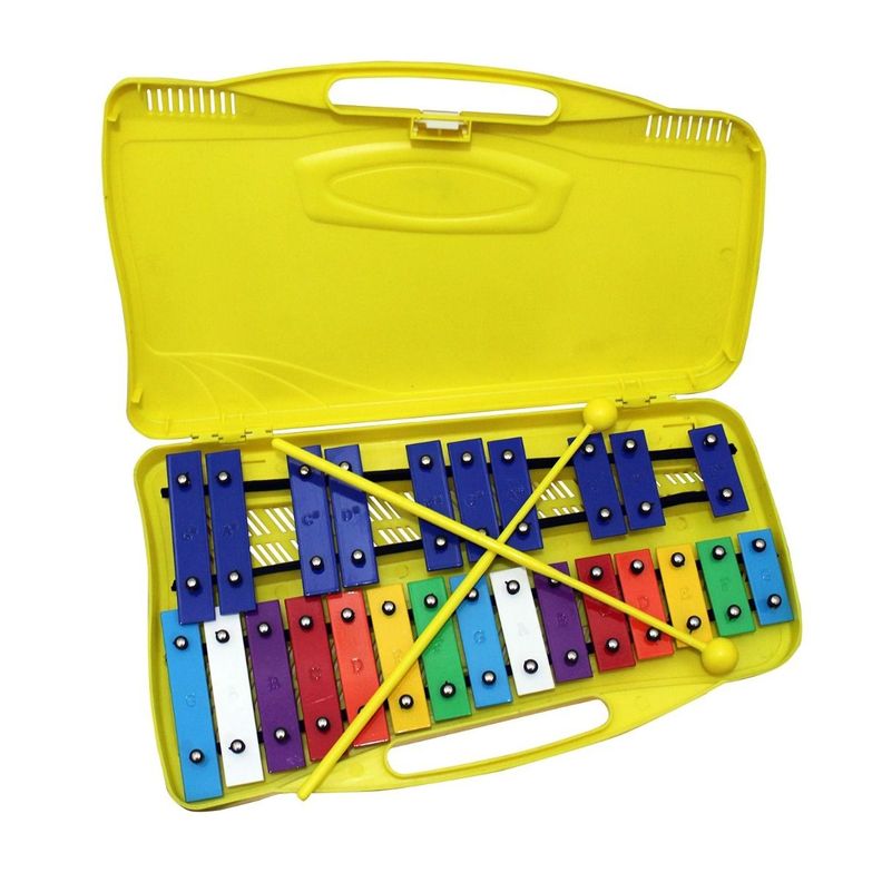 Metalofono 25 Tonos Amarillo Aluminio All25S + Baqueta Adici