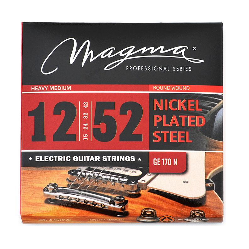 Set Cuerdas Guitarra Electrica GE170N Magma Plateado Metalico