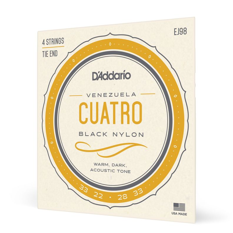 Set de Cuerdas Cuatro Venezolano EJ98 Daddario Blanco