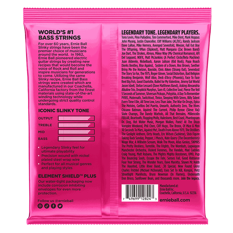 Cuerdas Bajo Eléctrico de 5 Super Slinky 40-125 Ernie Ball 2824-1