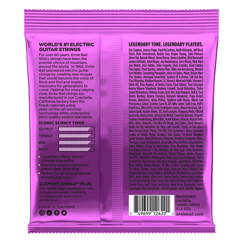Cuerdas Guitarra Eléctrica de 7 Power Slinky Ernie Ball 11-58 2620-1