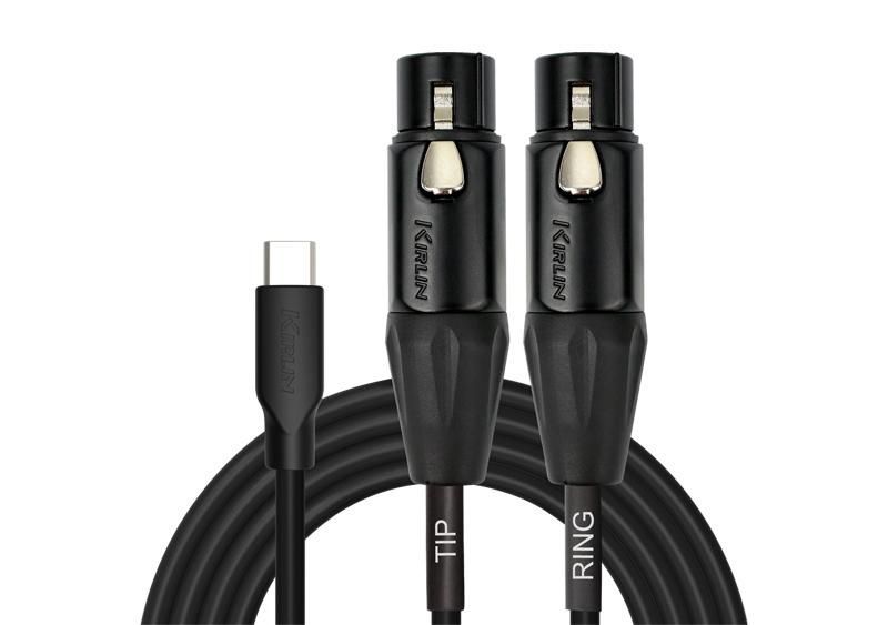 Cable USB-C a 2 XLR Hembra 2M UY-C-391XE-2 Kirlin Negro