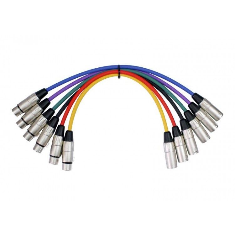 Juego 6 Cables Microfono 0,6M Xlr Macho-Hembra Mp6-480-0.6M-1