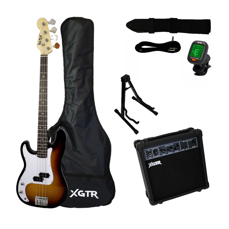 Pack Bajo Eléctrico LeftHand Precision SunBurst,Amp 15w XGTR-0