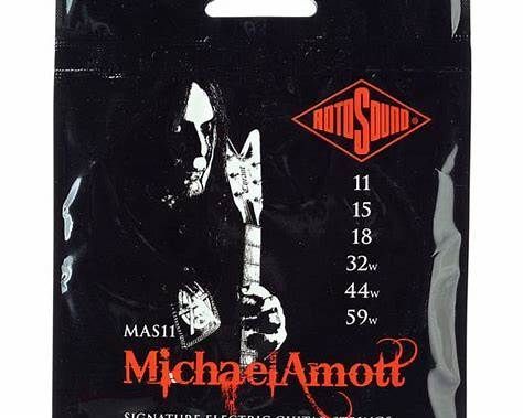 Set guitarra electrica Rotosound MAS11 Michael Amott Plateado Metalico