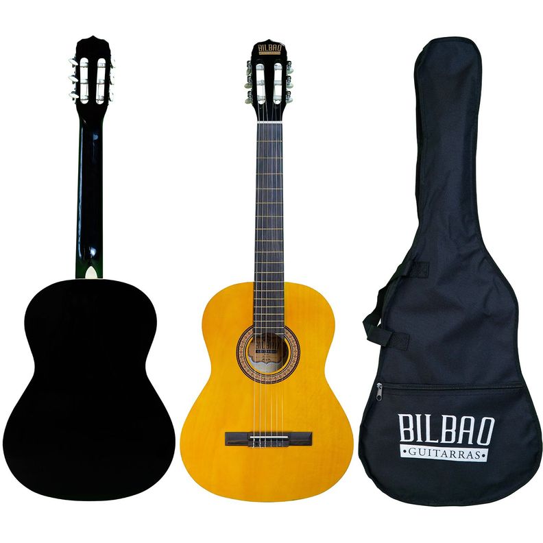 Full Pack Guitarra Acústica Bilbao Bil-44-nt + Set de Cuerdas Olympia + Afinador Cromático Clip-1