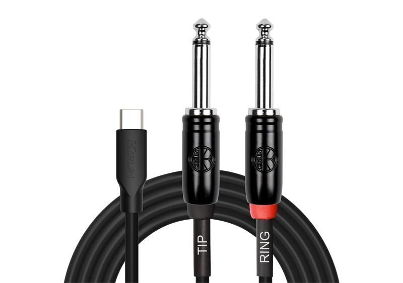 Cable USB-C a 2 Plug 45748 Mono 2M UY-C-392B-2 Kirlin Negro